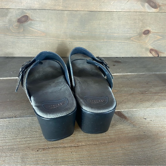 Dansko Sophie Womens size 38 shoes gray iridescent slip on wedge sandals - Picture 5 of 8